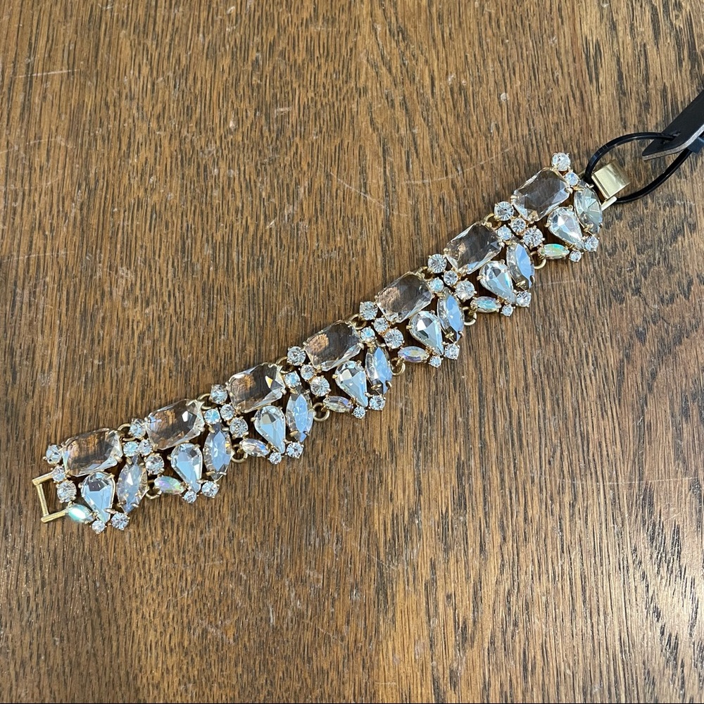 J Crew Clear Crystal Marquise Statement Bracelet - Picture 2 of 8